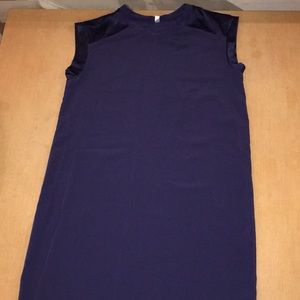 Navy knee length short sleeve dress